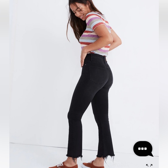Madewell Curvy Cali Demi-Boot Jeans in Berkeley Black: Chewed-Hem Edition - Picture 1 of 9